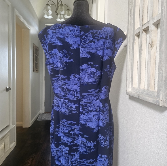 Ann Taylor NWT Floral Cap Sleeve Square Neck Sheath Dress Sz 14 - Picture 12 of 15